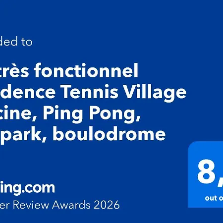 T1 Tres Fonctionnel Tennis Village Piscine, Ping Pong, Citypark, Boulodrome * אגדה